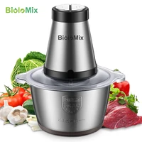 BioloMix 2 Speeds 500W Stainless Steel 2L Capacity Electric Chopper Meat Grinder Mincer Food Processor Slicer 1
