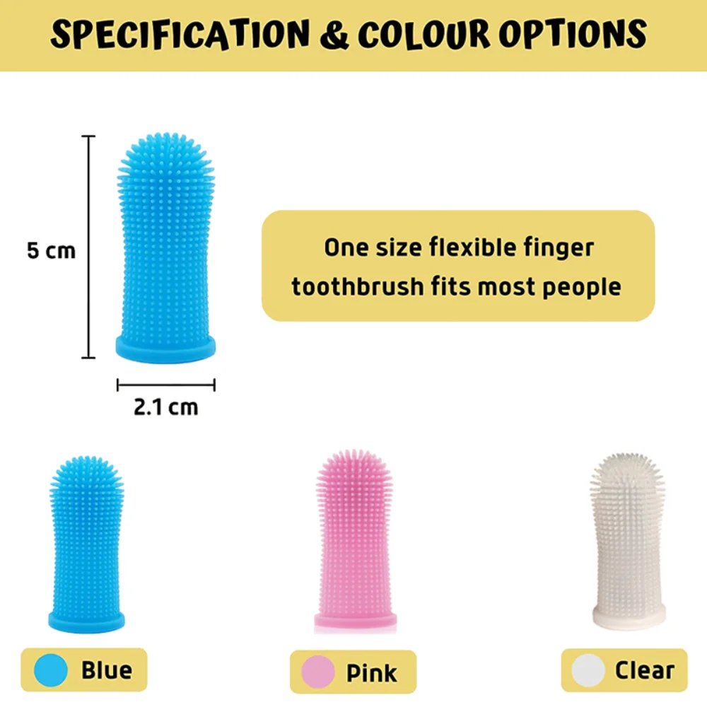 Dog Super Soft Pet Finger Toothbrush Teeth Cleaning Bad Breath Care Nontoxic Silicone Tooth Brush Tool Dog Cat Cleaning Supplies Pet Finger Toothbrush