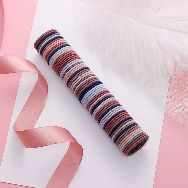 30/50/100pcs Hair Tie Girls with Black Hair Tie High Elastic Rubber Band for Women Men Thin Hair Tie Hair Accessories Hair Ties grey-3cm