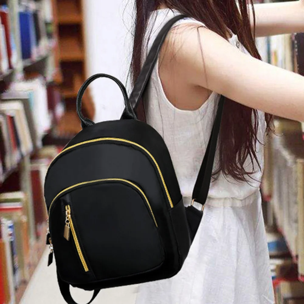 

Fashion Women's Nylon Diaper Bags Soft Touch Multi-Function Small Backpack Female Ladies Shoulder Bag Girl Purse Baby Handbags