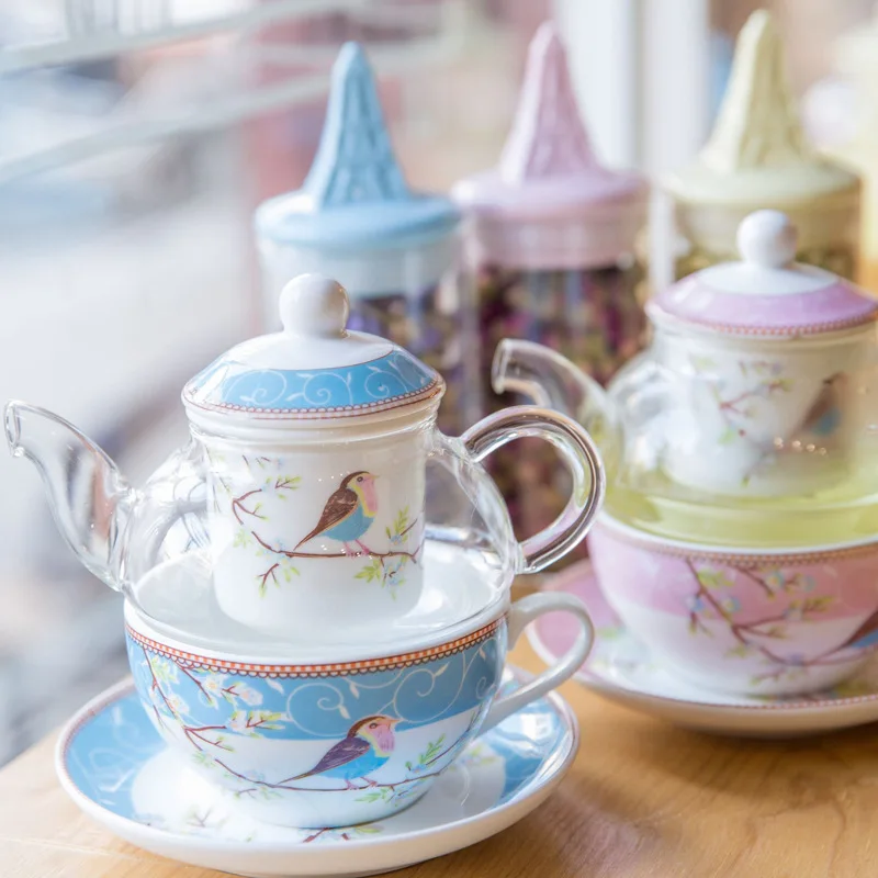 Ensemble Théière Et Tasse à Café/thé - Motif Folklorique Multicolore - Idée Cadeau Noël
