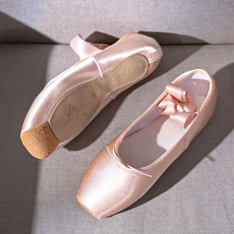 Ballet Dance Shoes Child and Adult Ballet Pointe Shoe Professional with Ribbons Shoes Woman Zapatos Mujer Sneakers Women Girls 4
