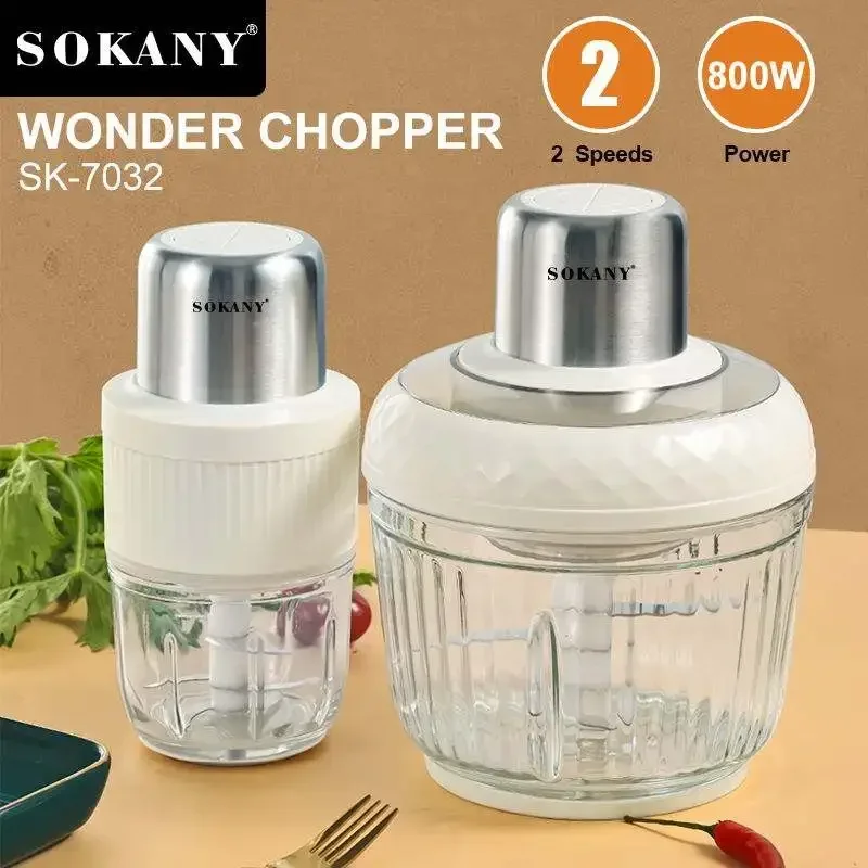Houselin Food Processor, Electric Food Chopper with 2 Bowls, Meat Grinder for Fruits, Meat, Vegetables, Baby Food, Nuts 3