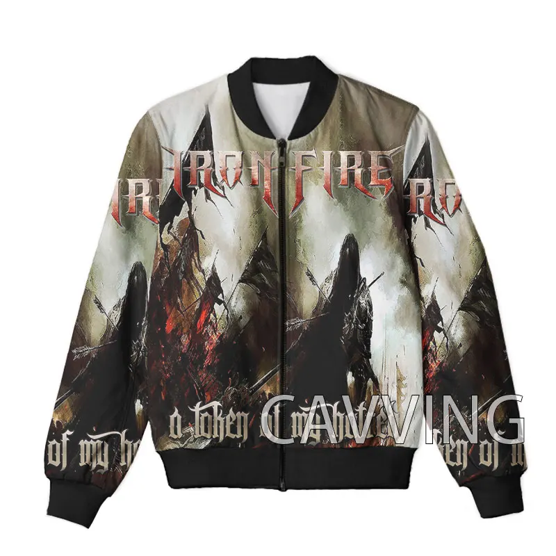 

CAVVING 3D Printed Iron Fire Band Zipper Bomber Jackets Men Overcoat Mens Coat Zip Up Jackets for Women/Men