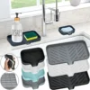 Kitchen Sink Sponge Holder Silicone Soap Dish Bar Soap Holder Self Draining Anti-slip Storage Rack Bathroom Kitchen Supplies 1