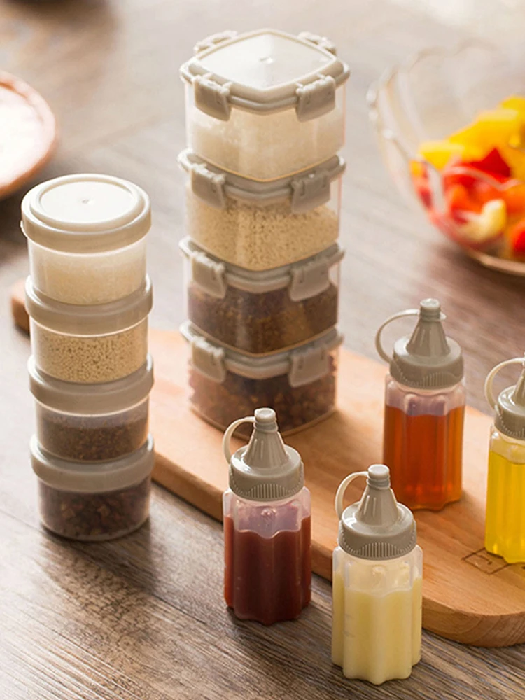 3pcs Mini Squeeze Bottle Salad Dressing Containers Outdoor Portable Barbecue Kitchen Tool