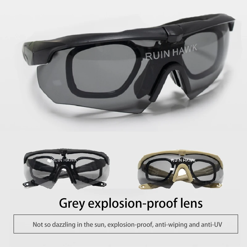Men's Outdoor Sports Sunglasses Military Tactical Glasses Military Hunting Equipment Air Gun Paintball Shooting Goggles 3 lenses safety goggles polarized sports glasses polarized glasses tactical goggles uv protection glasses shooting glasses polarized goggles