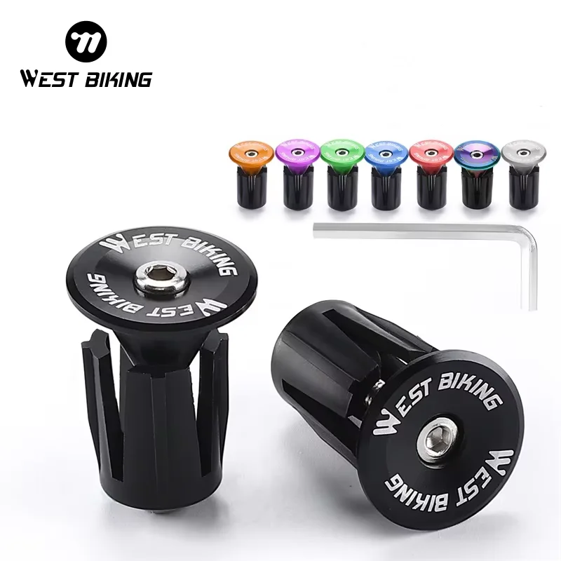 WEST BIKING Bicycle Handlebar End Plugs Aluminum Alloy For MTB Mountain Bike Road Cycling Handle Bar Grips Cap Multi-color Cover bicycle accessories bicycle handlebar cap bicycle handlebar end plugs