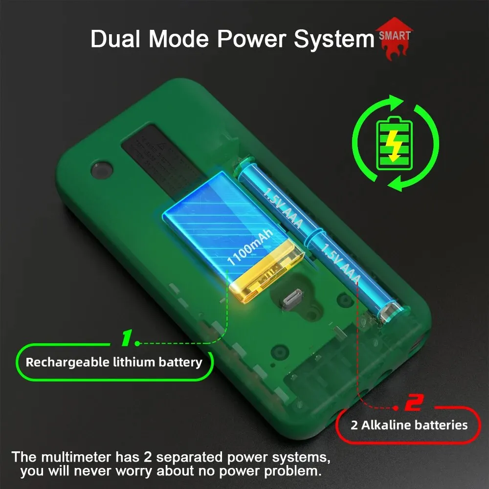 BSIDE Smart Digital Multimeter Infrared Temperature 15V Diode LED Tester True RMS 9999 DC AC Voltage Rechargeable Multiteter DMM digital multimeter