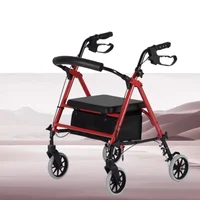 Push Walker for The Elderly, Fall Prevention Trolley for The Elderly, Push and Sit Walking Aid, Foldable Safety Walker 2