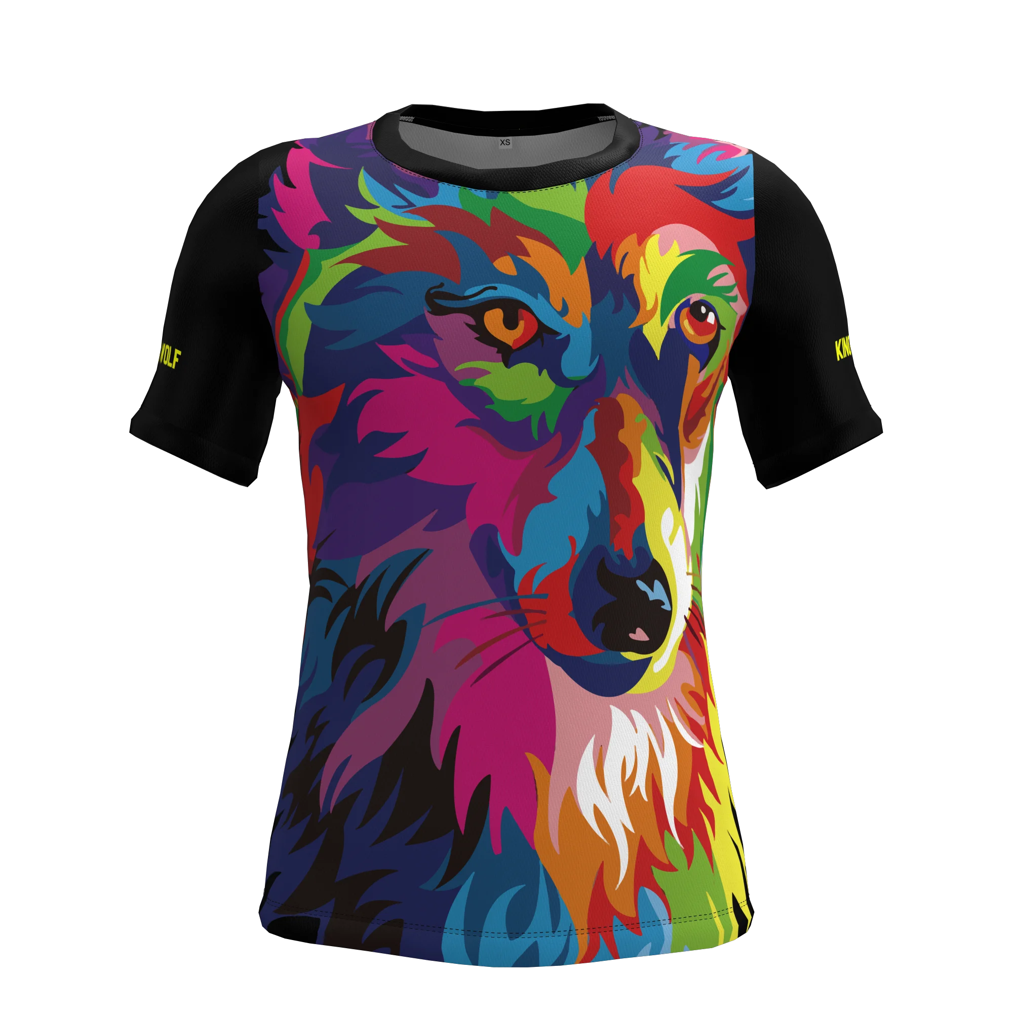 

Быстросохнущая Мужская футболка для бега HIRBGOD, одежда для занятий легкой атлетикой, дышащая Футболка «Король скоростного волка»