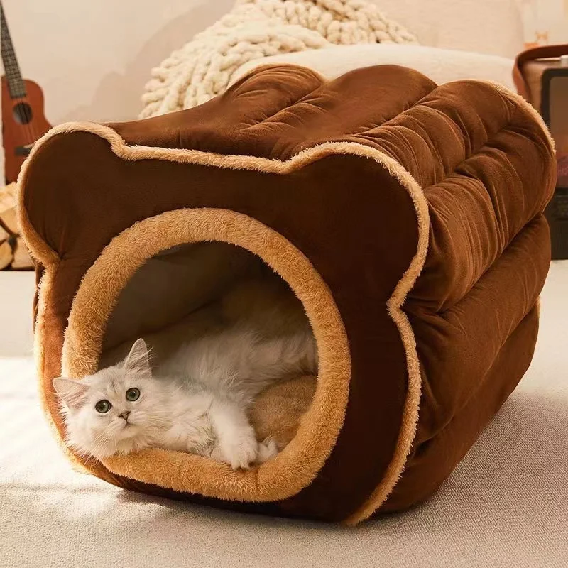 PetHouseDogBedCatAccessoriesBearShapeNestCatsBedsIittleMat