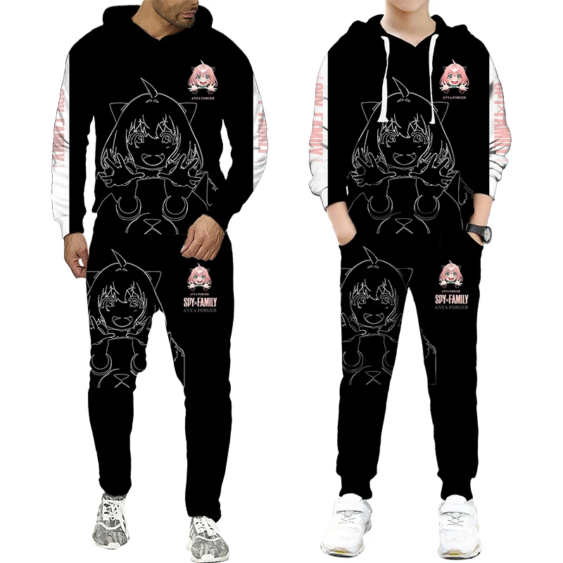 2023 New Men's Long Sleeve Fashion Tracksuit Sets Men/Women/Kids 3D Japanese anime  Printed SPY×FAMILY Hoodies SweatShirts Sets