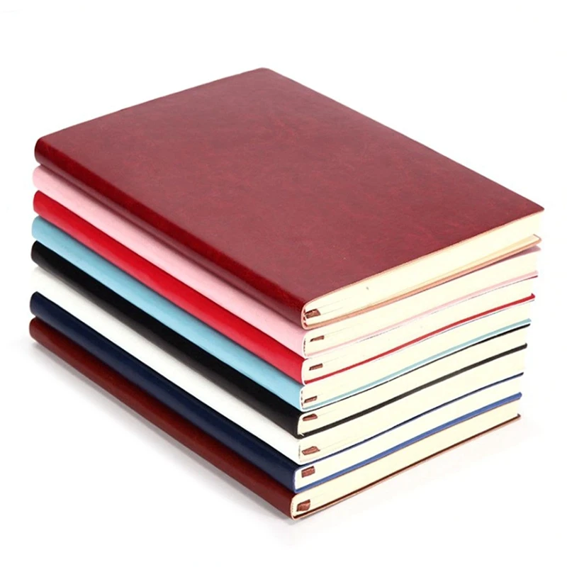 

NEW-5X 6 Color Random Soft Cover PU Leather Notebook Writing Journal 100 Page Lined Diary Book