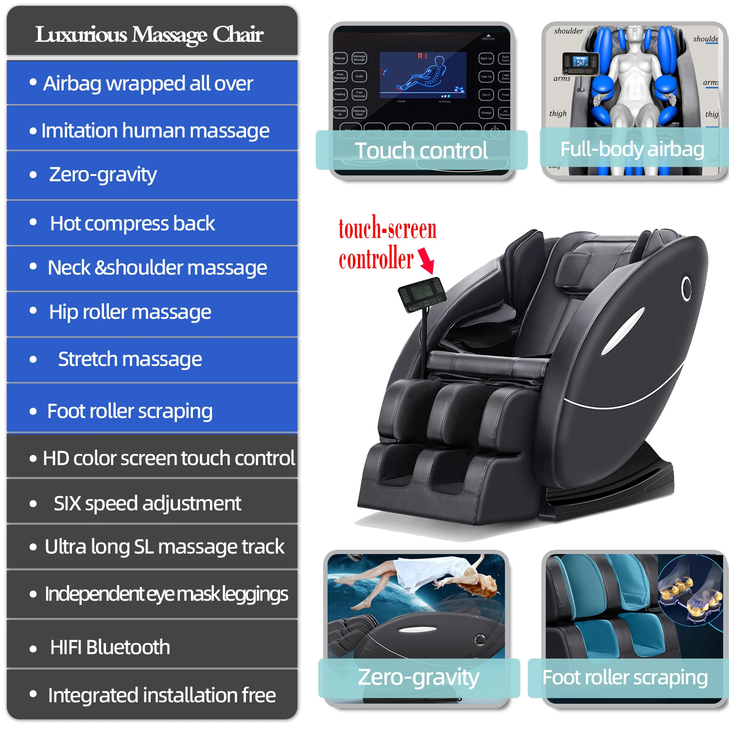 Massage chair Power Supply Price Used 3d Foot Shiatsu Cheap Electric Full Body Massage Chair 4d Zero Gravity Massage Chair