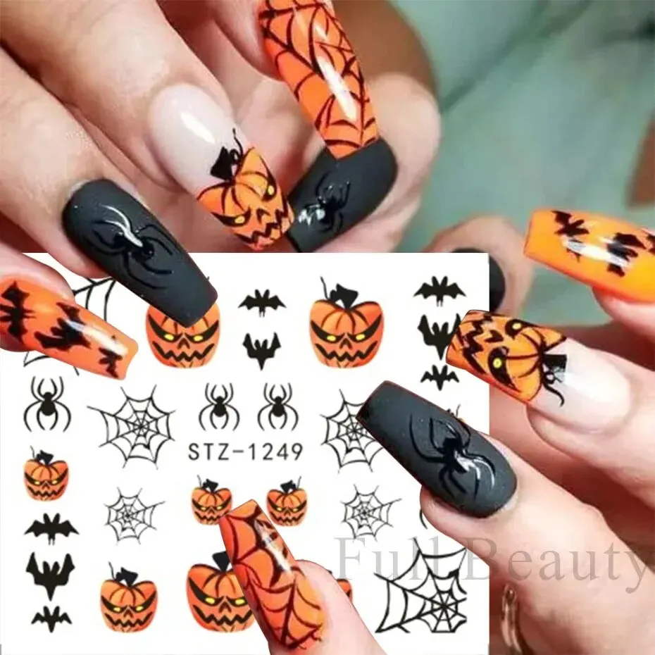 Stickers Nail Art Fleur D'Anis Orangée - Décalcomanies Ongles - Neuf Sous Emballage