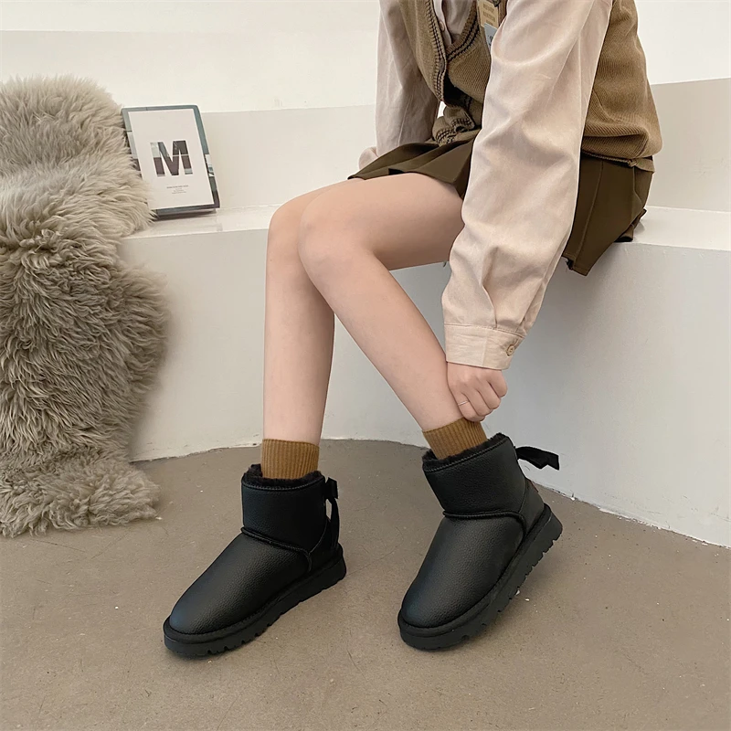 

Winter Ladies Shoes 2023 New Cold-proof and Warm Women's Snow Boots Non-slip Platform Plush Short Barrel Boots Zapatos De Mujer