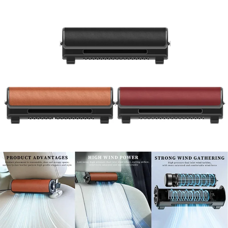 Car Interior Rear Headrest Fan Portable Car Seats Fan for Front Rear Seat Passenge USB Plug In Auto Seat Fans Auto Accessories