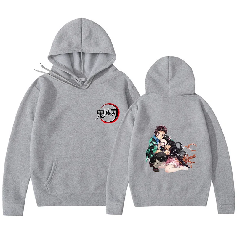 Demon Slayer Anime Hoodie Men Women Tanjirou Nezuko Sweatshirts Kimetsu No Yaiba Oversize Japan Anime Sudaderas Pullover