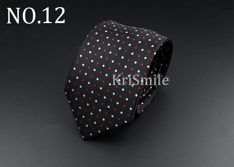 Klassische Dot Geometrie Männer Krawatten Rot Blau Schwarz Jacquard 7 cm Krawatte Mode Party Hochzeit Business Dünne Anzug Hemd zubehör – Detail 14