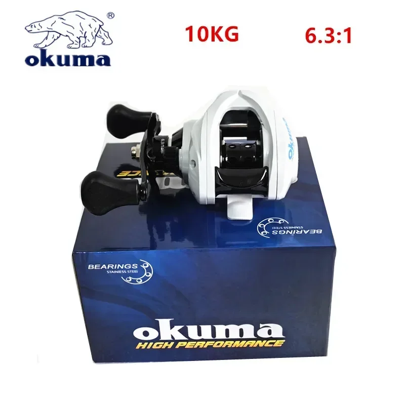 Fishing Reel OKUMA fishing reel metal wire cup 6.3:1 water droplet wheel 10KG magnetic brake fishing bait carp reel