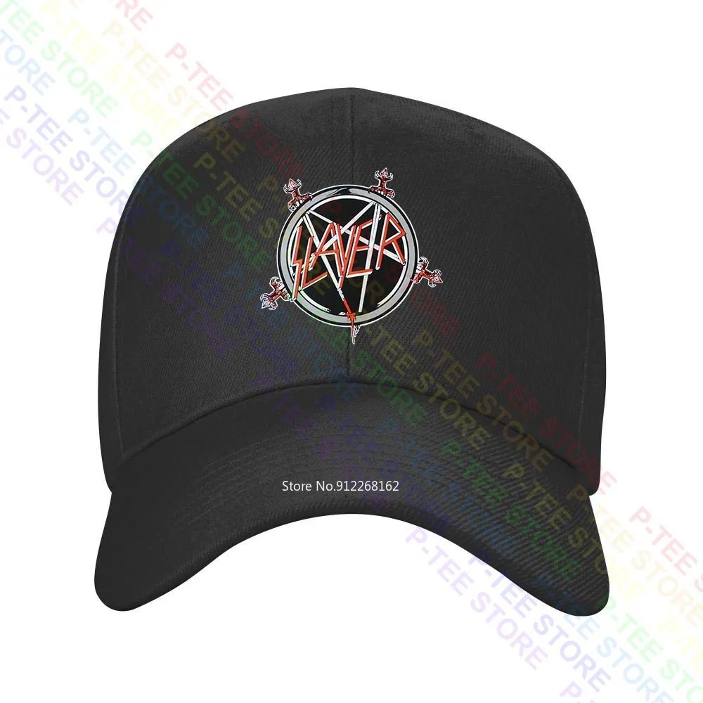 Slayer Pentagram Logo Metal Rock Band White En1 Truck Driver Caps Berretto Da Baseball