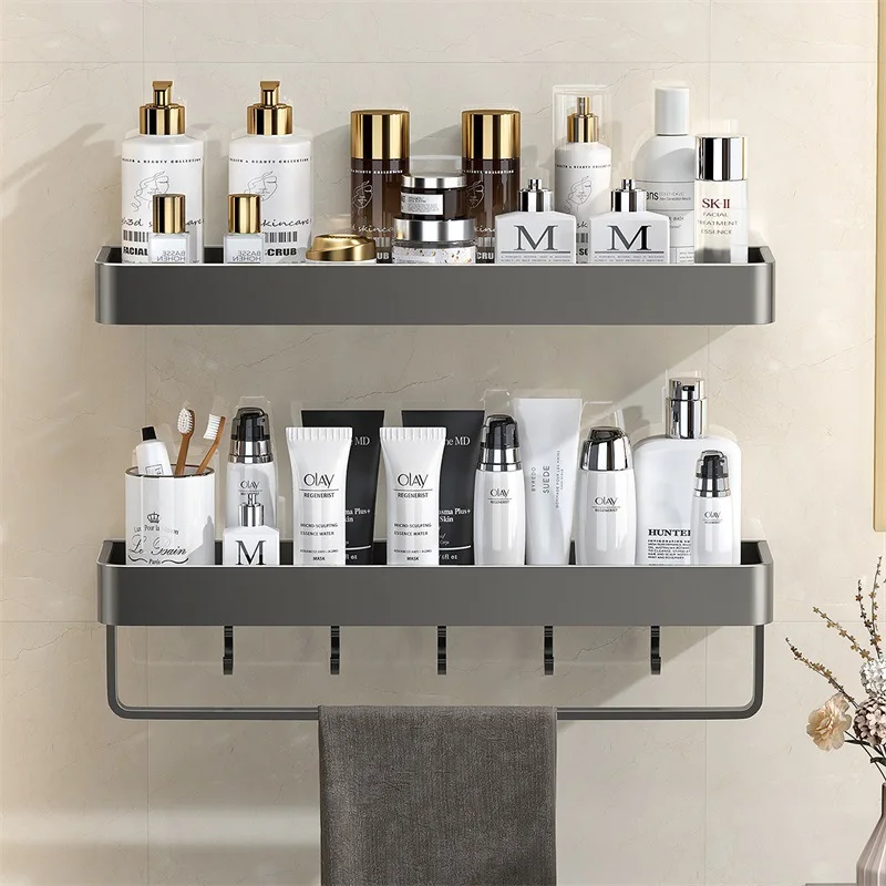 Storage rack Kitchen bathroom towel punch free bathroom wall mounted storage rack 2