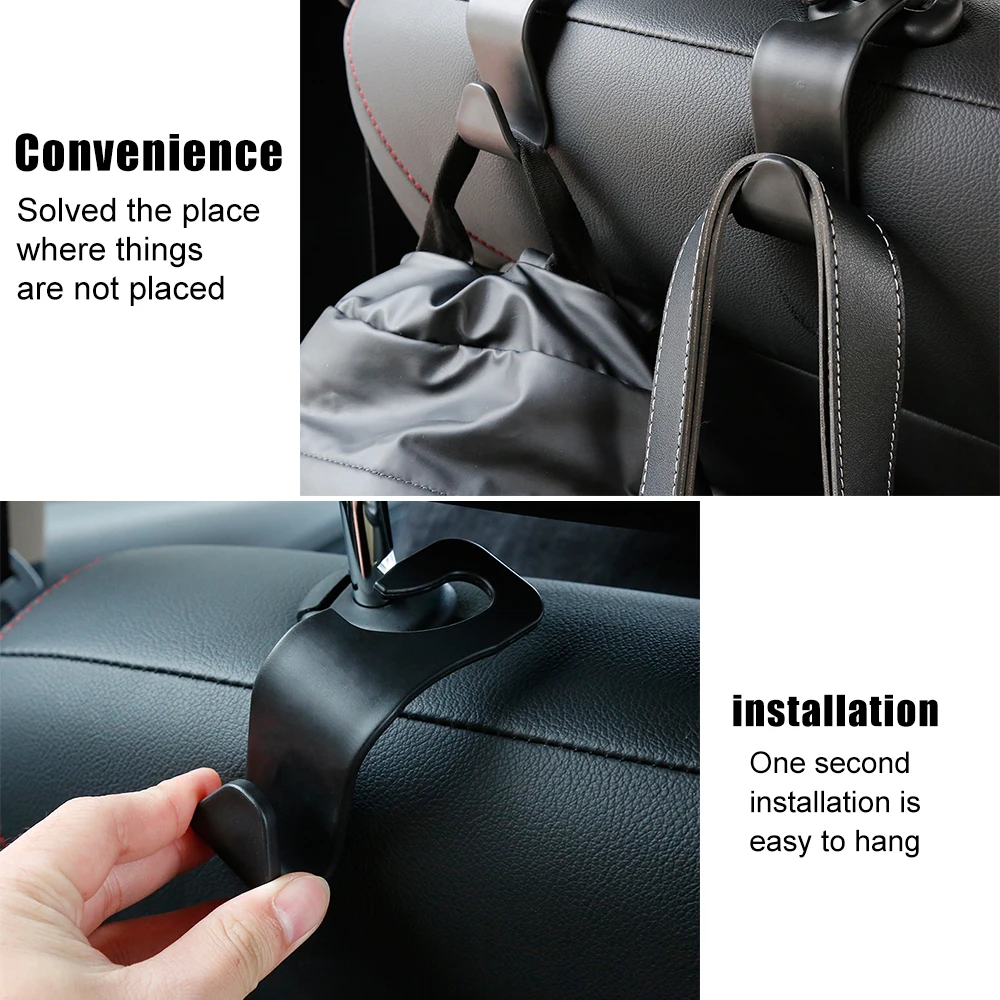 Car coat hanger Car hook 4/2/1 PCS Car Seat Back Hook Hanger Storage Bag Purse Clothes Coats Organizer Headrest Holder Car Interior Accessories