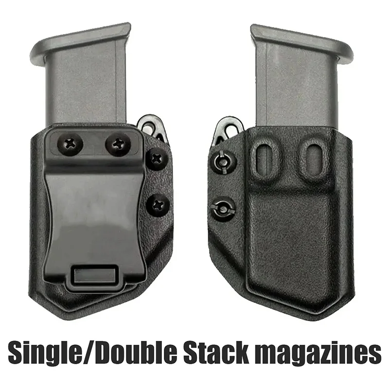 IWB OWB 9mm.40 universal Belt Clip Single Double Stack Magazine Pouch Holster Mag Carrier Holder for Pistol gun