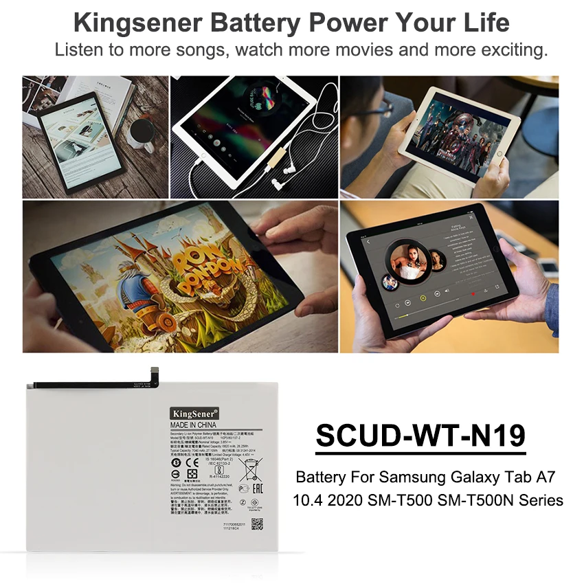 KingSener-SCUD-WT-N19 Bateria do tablet, Samsung Galaxy Tab