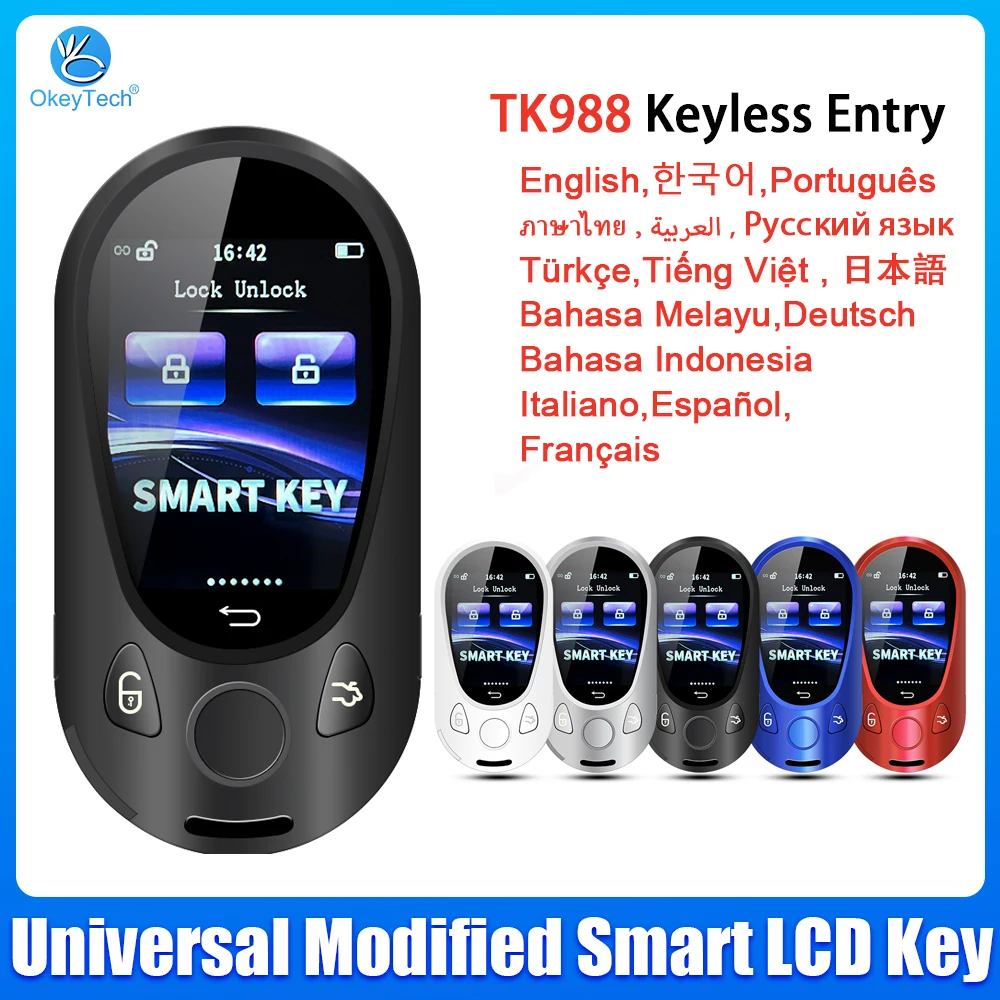 

TK988 Universal Modifed LCD Key Display Smart Remote Key Comfortable GoKorean/English/Russia For Bmw/Benz/Audi/Hyundai/Ford/VW