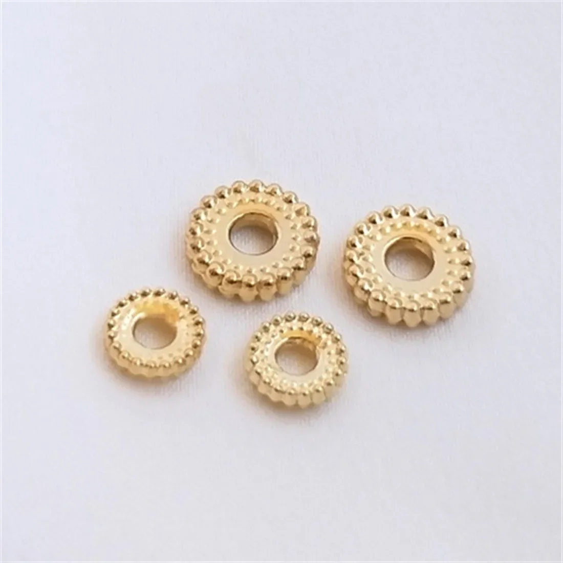 

14K Gold-clad Accessories Twist-edged Round Wheel Bead Spacer Diy Handmade Bracelet Jewelry Materials C139
