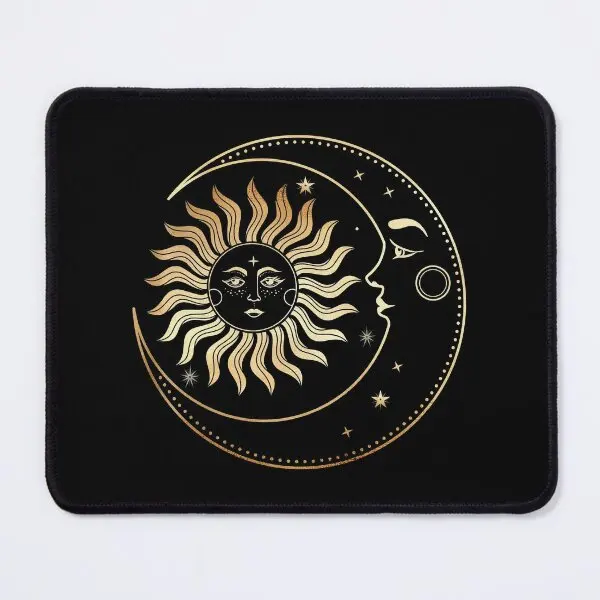 Gold Vintage Sun Moon And Stars Mouse Pad Computer Anime Desk Gamer Play Table Tappetino Da Gioco Tastiera Stampa Mens Carpet Pc