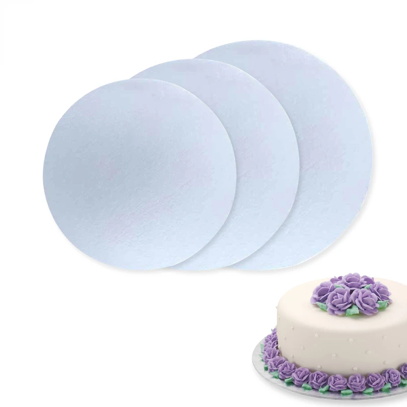 Baking Supplies Cake Tools 6/8/10 Inch Round White Base Disposable Coated Plate Disc Cupcake Dessert Tray Tools 058
