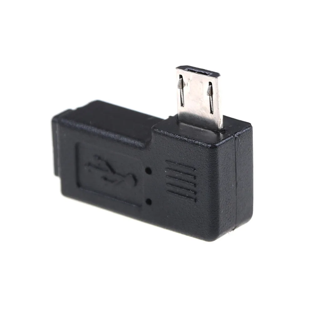 2PCS 90 Degree Micro Left &Right Angle USB Male to Female Plug Adapters Charger