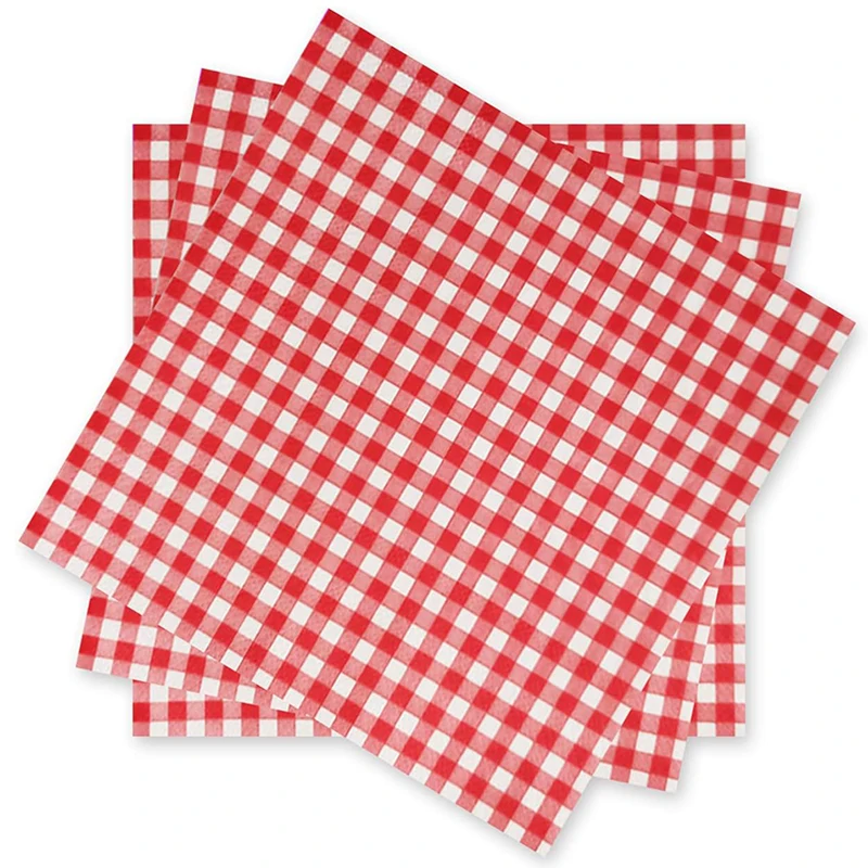 20/60Pcs Red and White Checkered Paper Napkins, Red Gingham Disposable Napkins for Birthday Wedding Christmas Party Supplies