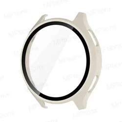 Premium Glass Case for Smartwatch - All-Around Screen Protector Shell & Cover Accessories (Ivory)