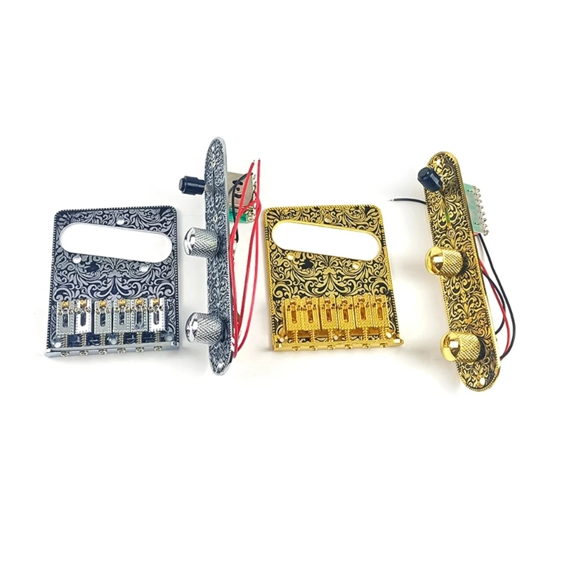 

Guitar Prewired Control Plate Bridge with Single Coil Pickup Hole Guitar Parts H58D