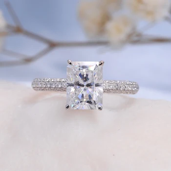 AEAW 2Ct Emerald Cut 3-Stone Ring 1