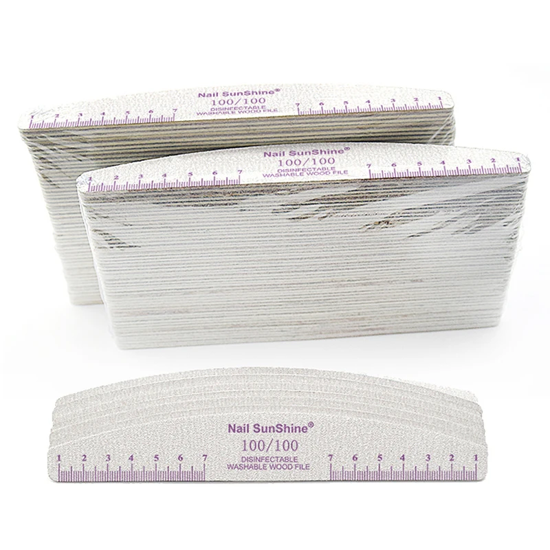 50pcs Nail File Wooden Sanding Buffer Block Pedicure Manicure UV Gel Nail Polish Pro Nail Files Artificial Nail Tips Tools
