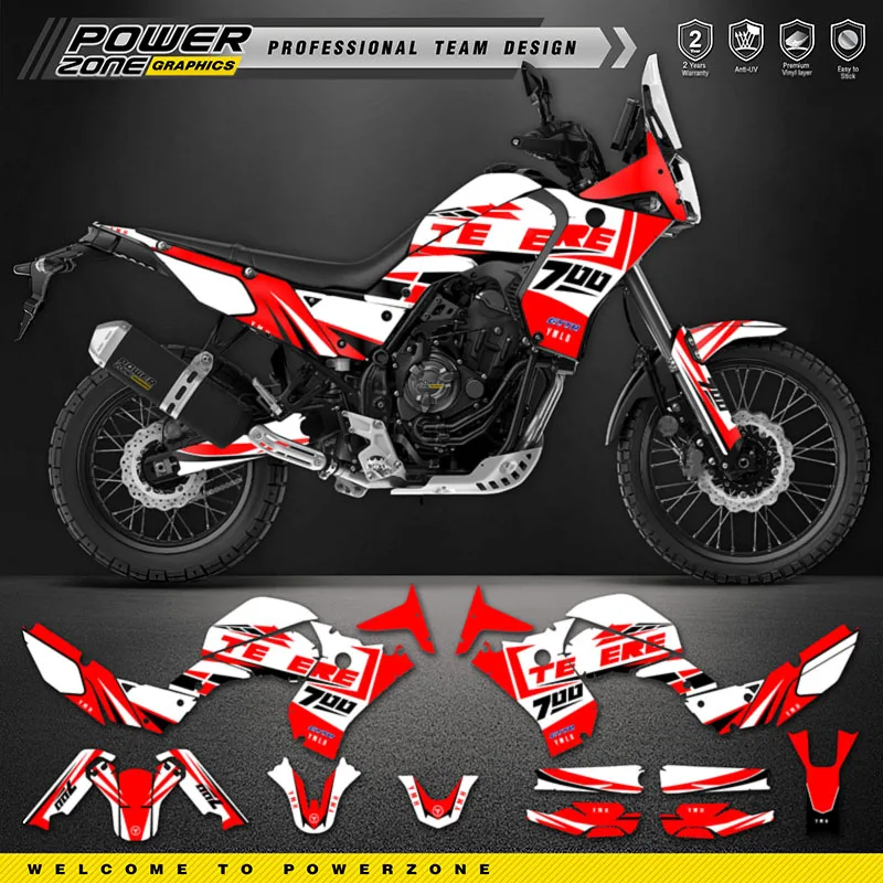 

PowerZone for Custom Team Graphics Backgrounds Decals Stickers Kit For YAMAHA TENERE T 700 2018-2022 Decals Stickers 005