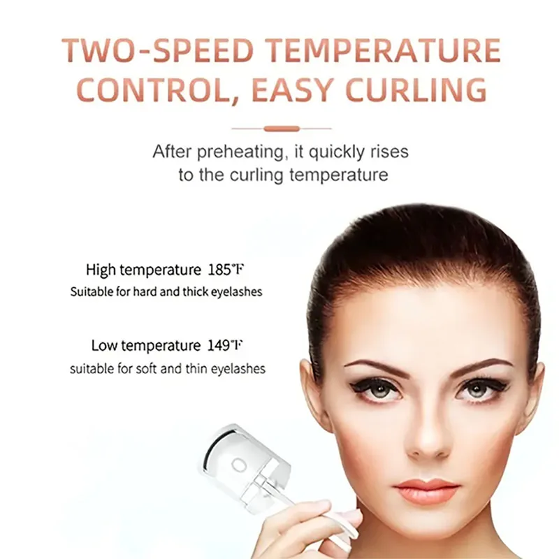 Iron Eyelash Curler Electric Curl Long Lasting Definition Eyelash Curler USB Rechargeable Heated Iron Eyebrow Magi