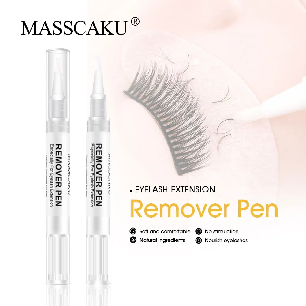 

MASSCAKU Transparent Eyelash Extension Glue Cleaning Non-irritating Quick Individual False Lashes Makeup Remover Pen