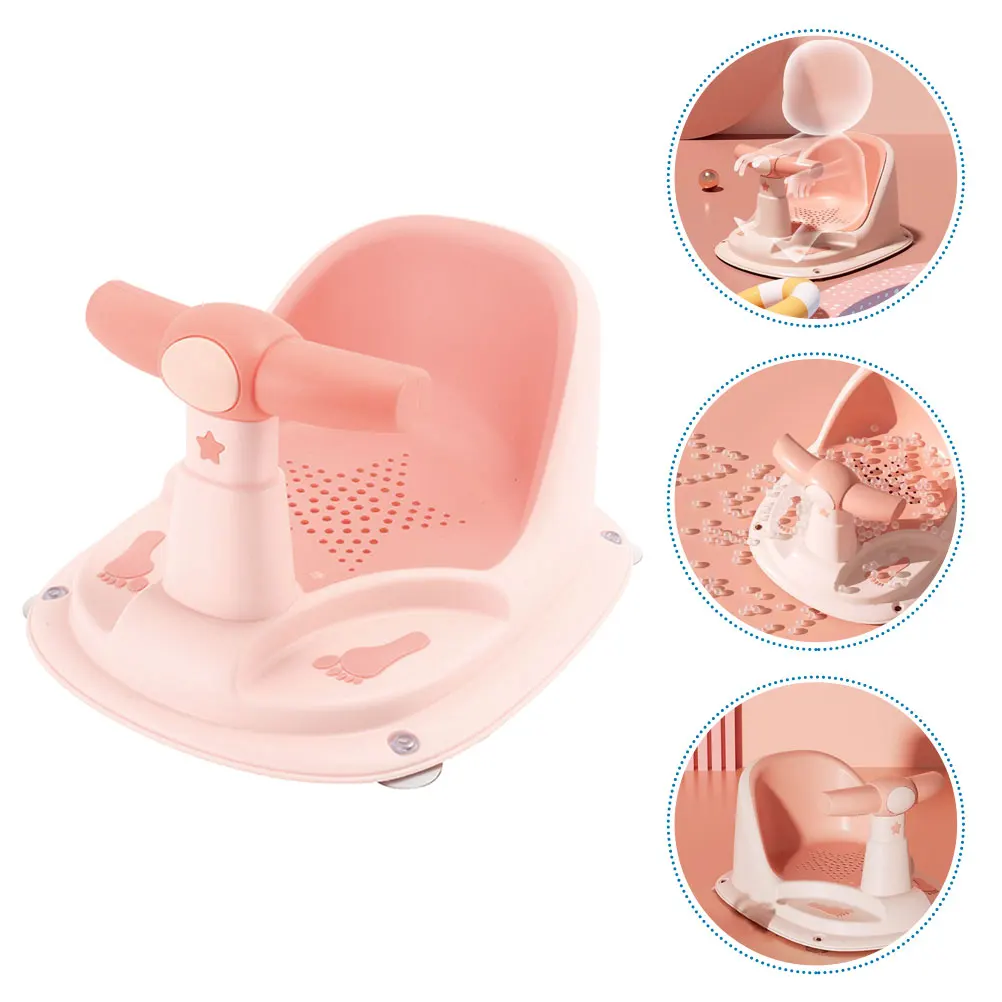 ‌Ergonomic Baby Bath Seat for 6-12 Months - Anti-Slip Toddler Shower Chair, Safe Newborn Bathing Support with Suction Cups
