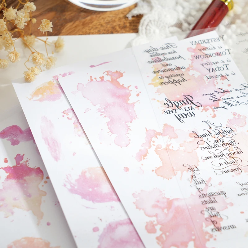 Watercolor Trace Sticker Pack - Creative DIY Journal and Scrapbooking Decor (10pcs)