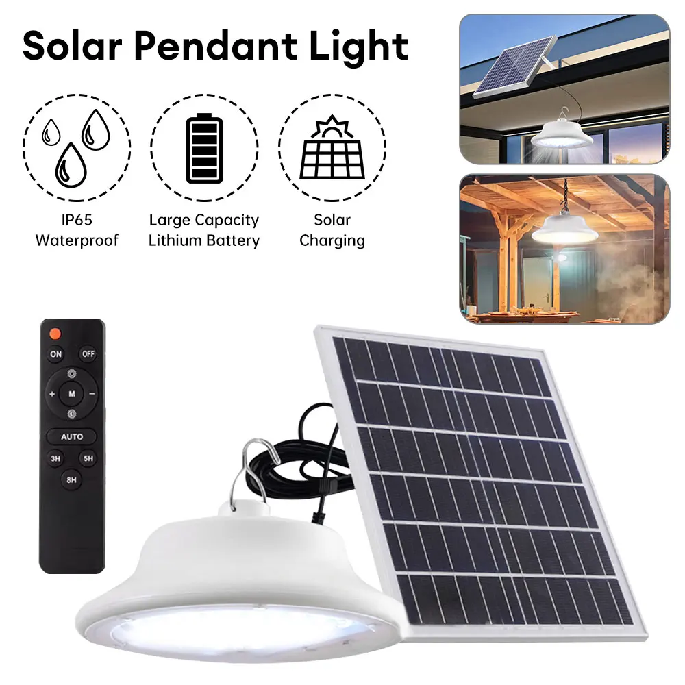 40W/60W LED Solar Ceiling Light Outdoor Waterproof Brightness Adjustable Solar Chandelier with Line for Garden Decoration diy 12v rgb pmma optical fiber car roof top ceiling star light for decoration