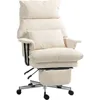 Overstuffed Office Chair with Lumbar Support, High Back Reclining Executive Computer Desk Chair with Footrest, Swivel Wheels
