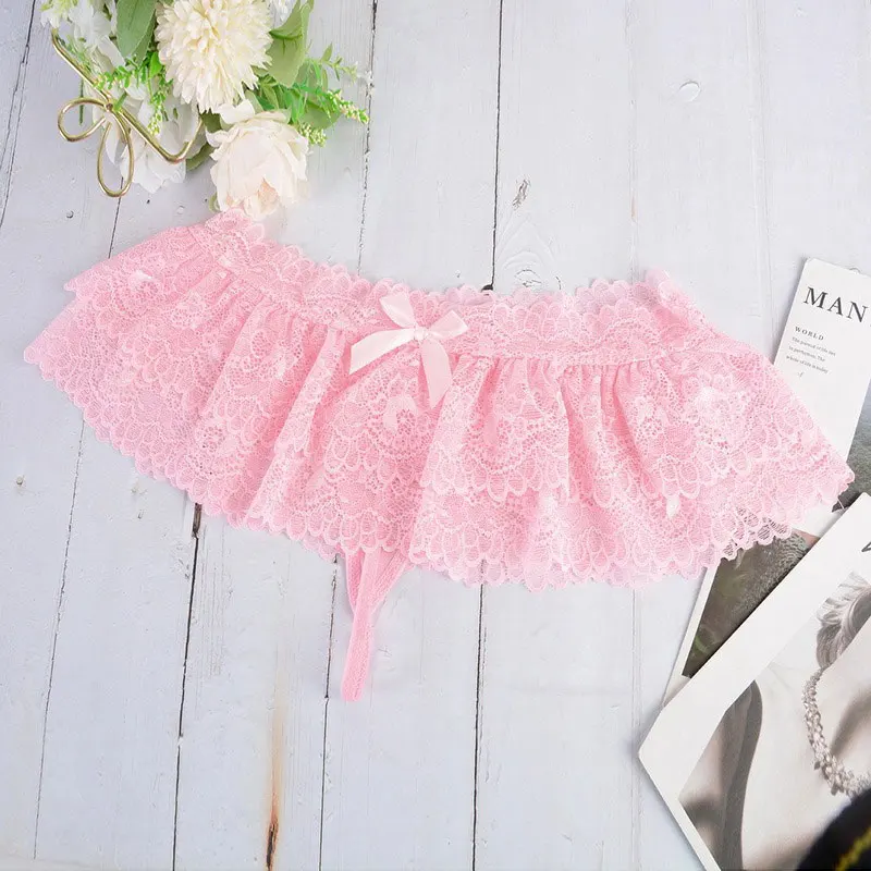 Lace Sexy Thongs Panties Mini Skirts For Women Nightclub Party Super Mini Pleated Skirts Korean Ultra Short Ruffled Skirt Briefs