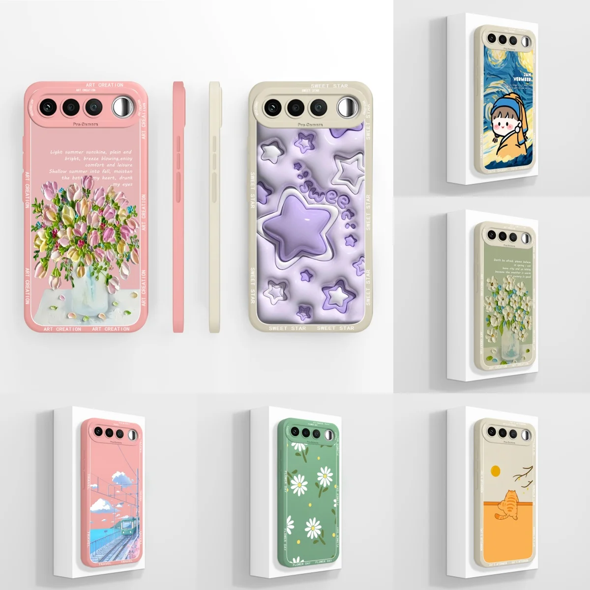 Aesthetic Floral Liquid Silicone Camera Protective Case - Soft & Smooth Cover