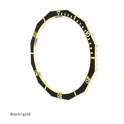 Stylish Scale Circle Bezel Ring for Smartwatch - Elegant Time Indicator Accessory (Black gold)